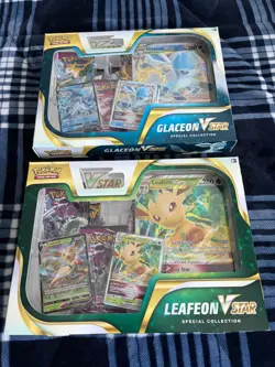 Pokemon TCG Glaceon VSTAR & Leafeon VSTAR Special Collection 2 Sealed Boxes NEW - Image 1