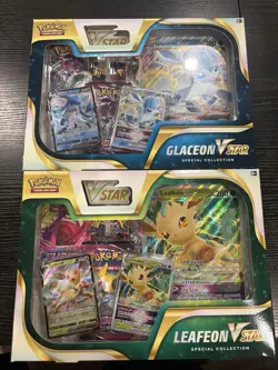 Pokemon TCG Glaceon VSTAR & Leafeon VSTAR Special Collection 2 boxes - Image 1