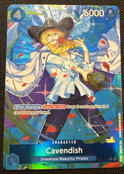 Bandai One Piece Card Game OP10-045 Cavendish R Parallel Mint Holo Card - Image 1