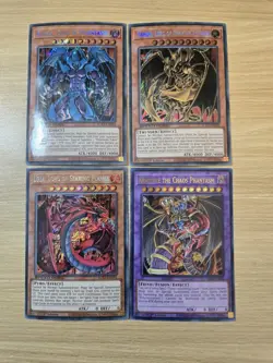 Yugioh GX Sacred Beast God Cards Raviel Uria Hamon Armityle Holo 4 Card Set - Image 1