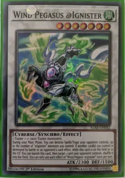 YuGiOh Wind Pegasus @Ignister Super Rare 1st Ediion IGAS-EN042 NM - Image 1