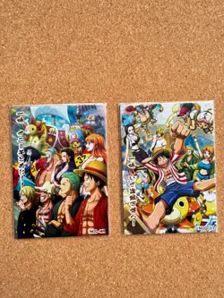 One Piece TopCard TC Signature Print Straw Hat Pirate Crew Eiichiro Oda 2PCS - Image 1