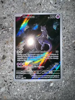 Pokemon TCG Cards Mewtwo SVP052 Black Star Promo Illustration Rare Holo NM - Image 3