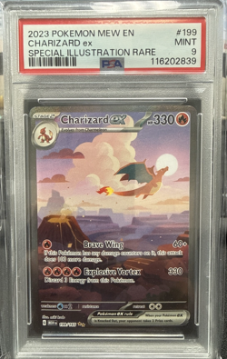 2023 POKEMON MEW EN-151 SPECIAL ILLUSTRATION RARE #199 CHARIZARD EX PSA 9 - Image 1