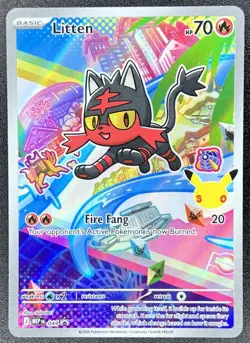 Litten 044 First Partner Illustration Collection Series 1 Promo Pokemon NM - Image 1