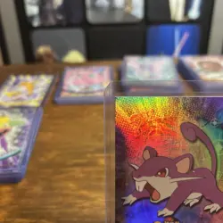 Topps Pokemon Series 1 Rainbow Foil Blue logo 1st print Rattata #19 - Image 4