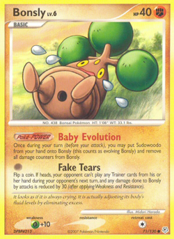 Bonsly 71/130 Common Diamond & Pearl Pokemon MP - Image 4