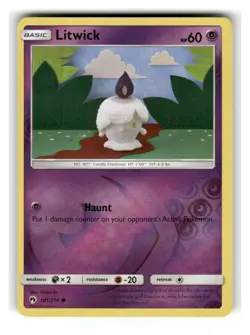 Litwick 101/214 Common Lost Thunder Pokemon Reverse Holo Near Mint - Image 1