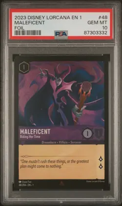 Disney Lorcana Maleficent Biding Her Time 48/204 *FOIL* Rare PSA 10 GEM MINT - Image 1