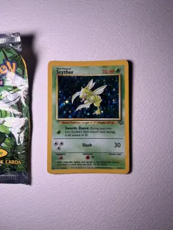Scyther (10/64) Holo Jungle Set Pokemon Card LP w/pack - Image 3