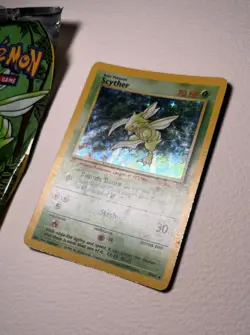 Scyther (10/64) Holo Jungle Set Pokemon Card LP w/pack - Image 4