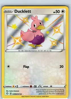 Pokemon Card -Ducklett SV095/SV122 Shining Fates: Shiny Vault - NM - Image 1