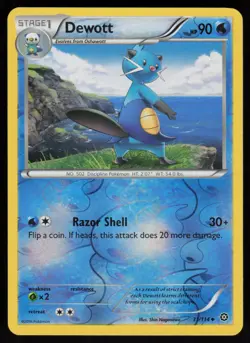 Reverse Holo Dewott 31/114 XY - Steam Siege Shin Nagasawa Art Pokemon TCG Card - Image 1