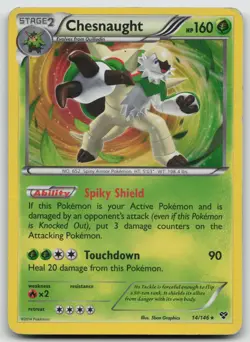 Pokemon Card Chesnaught Holo Rare XY Base Set 14/146 - Image 1