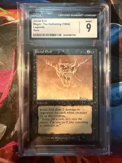1994 Jovial Evil CGC 9 Mint MTG Legends Rare - Image 1