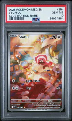 2025 POKEMON MEG EN-MEGA EVOLUTION ILLUSTRATION RARE #154 STUFFUL PSA 10 - Image 1