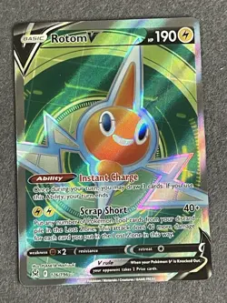 Rotom V 176/196 - Pokemon TCG Lost Origin Sword Shield Full Art Ultra Rare NM - Image 1