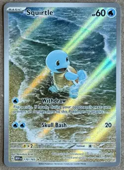 2023 POKEMON TCG SCARLET & VIOLET 151 SQUIRTLE ILLUSTRATION RARE HOLO 170/165 NM - Image 1