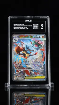 Pokemon 2025 TAG 9 Mega Lucario Ex #179 Mega Evolution SIR - Image 1