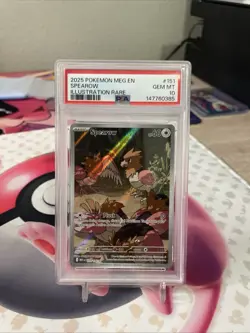 2025 Pokemon Mega Evolutions #151 Spearow Illustration RARE PSA 10 GEM MINT - Image 1