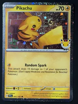 SWIRL Pikachu 051 /162 Stamped 2026 Pokemon Day 30th Anniversary Promo NM - Image 1