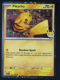 SWIRL Pikachu 051 /162 Stamped 2026 Pokemon Day 30th Anniversary Promo NM - Image 2