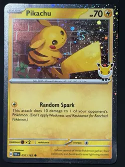 SWIRL Pikachu 051 /162 Stamped 2026 Pokemon Day 30th Anniversary Promo NM - Image 3
