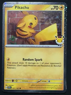 SWIRL Pikachu 051 /162 Stamped 2026 Pokemon Day 30th Anniversary Promo NM - Image 4