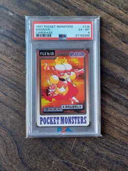 1997 POCKET MONSTERS CARDDASS POKEMON #126 MAGMAR PSA 6 - Image 1