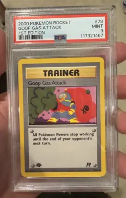 2000 POKEMON ROCKET 1ST ED #78 GOOP GAS ATTACK PSA 9 - Image 1