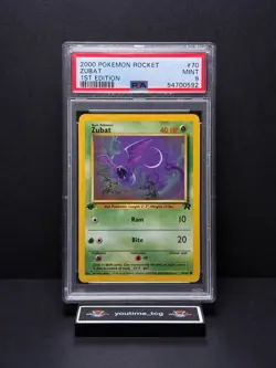 2000 Pokemon Rocket 1st Edition Zubat #70 PSA 9 - Image 1