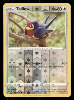 Taillow SWSH04: Vivid Voltage #133/185 Common Reverse Holo Pokemon LP - Image 1