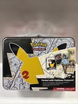 Pokemon 25th Anniversary Celebrations Treasure Chest Lunch Box Tin New Sealed 820650809415 - Image 1