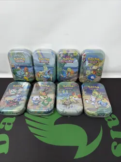 Pokemon TCG Celebrations Mini Tin Pack Sealed Complete Set Of 8 Tins Trade Game 820650809378 - Image 1