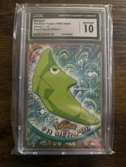Metapod Pokemon Topps 1999 Italian Series 1-11 First Print UK Edition CGC 10 - Image 1