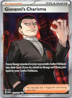 Giovanni's Charisma 197/165 Pokemon TCG Scarlet And Violet 151 Ultra Rare Card - Image 1