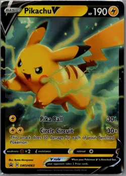 Pikachu V Promo SWSH: Sword & Shield Promo Cards SWSH063 NM - Image 1