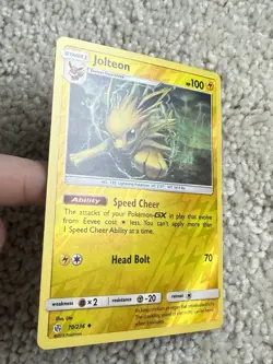 Jolteon 70/236 Sm-Cosmic Eclipse Reverse Holo Card NM 2019 - Image 3