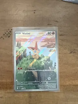 Victini 208 White Flare Black Star Promo Illustration Rare Holo Pokemon Card NM - Image 1