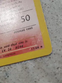 Damaged Entei Pokemon TCG Neo Revelation Unlimited 17/64 Non-Holo Rare Card - Image 4