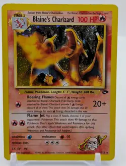 Blaine’s Charizard 2/132 Gym Challenge Holo Rare Pokemon Card SWIRL - Image 1