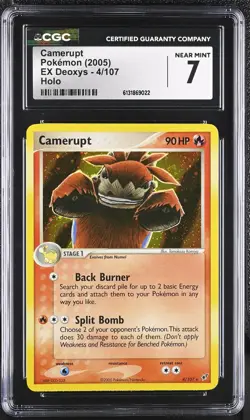 CGC 7 NEAR MINT Camerupt 4/107 EX Deoxys Holo Pokemon Card - Image 1
