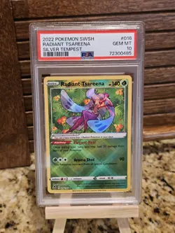 Pokemon Silver Tempest Radiant Tsareena 016/195 Holo Radiant Rare PSA 10 EN - Image 1