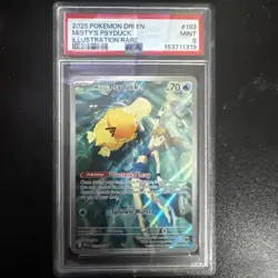 2025 POKEMON DRI EN-DESTINED RIVALS ILLUSTRATION RARE #193 MISTY'S PSYDUCK PSA 9 - Image 1