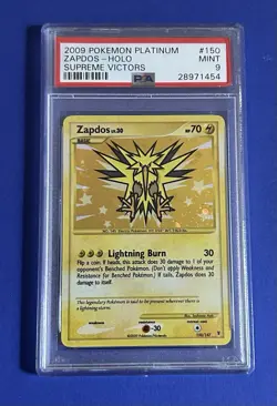 2009 Pokemon Platinum Zapdos - Holo Supreme Victors #150 PSA 9 MINT - Image 1