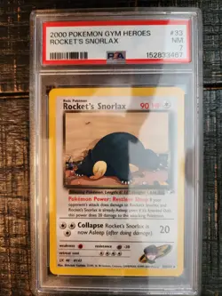 2000 Rocket's Snorlax Gym Heroes Pokemon TCG Vintage grade 7 NM #33 - Image 1