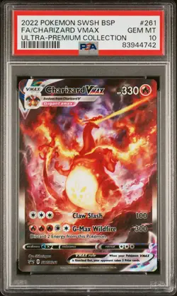 2022 POKEMON SWSH BLACK STAR PROMO #261 FULL ART/CHARIZARD VMAX PSA 10 - Image 1