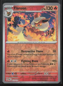 Flareon 013/131 Holo Rare SV: Prismatic Evolutions Pokemon Reverse Holo NM - Image 1