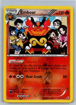Emboar 27/113 Holo Holo Rare Legendary Treasures Pokemon Reverse Holo LP - Image 1