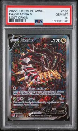 2022 POKEMON SWORD & SHIELD LOST ORIGIN #186 FULL ART/GIRATINA V PSA 10 - Image 1